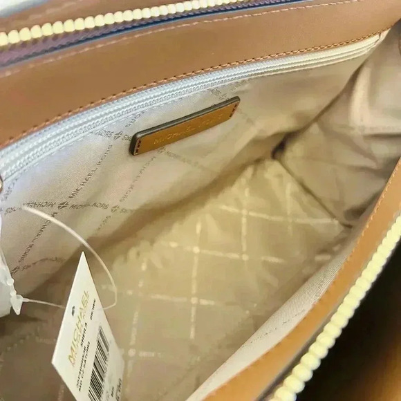 Michael Kors Purse & Wallet Sheila Medium Signature Logo and Metallic Satchel - Picture 10 of 12